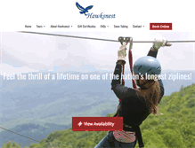 Tablet Screenshot of hawksnestzipline.com